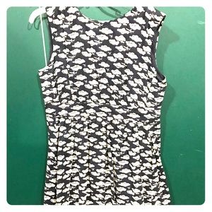 Navy above knee airplane dress